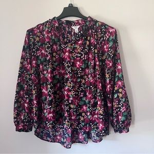 Pink Floral Crown & Ivy Long Sleeve Shirt - Size PM